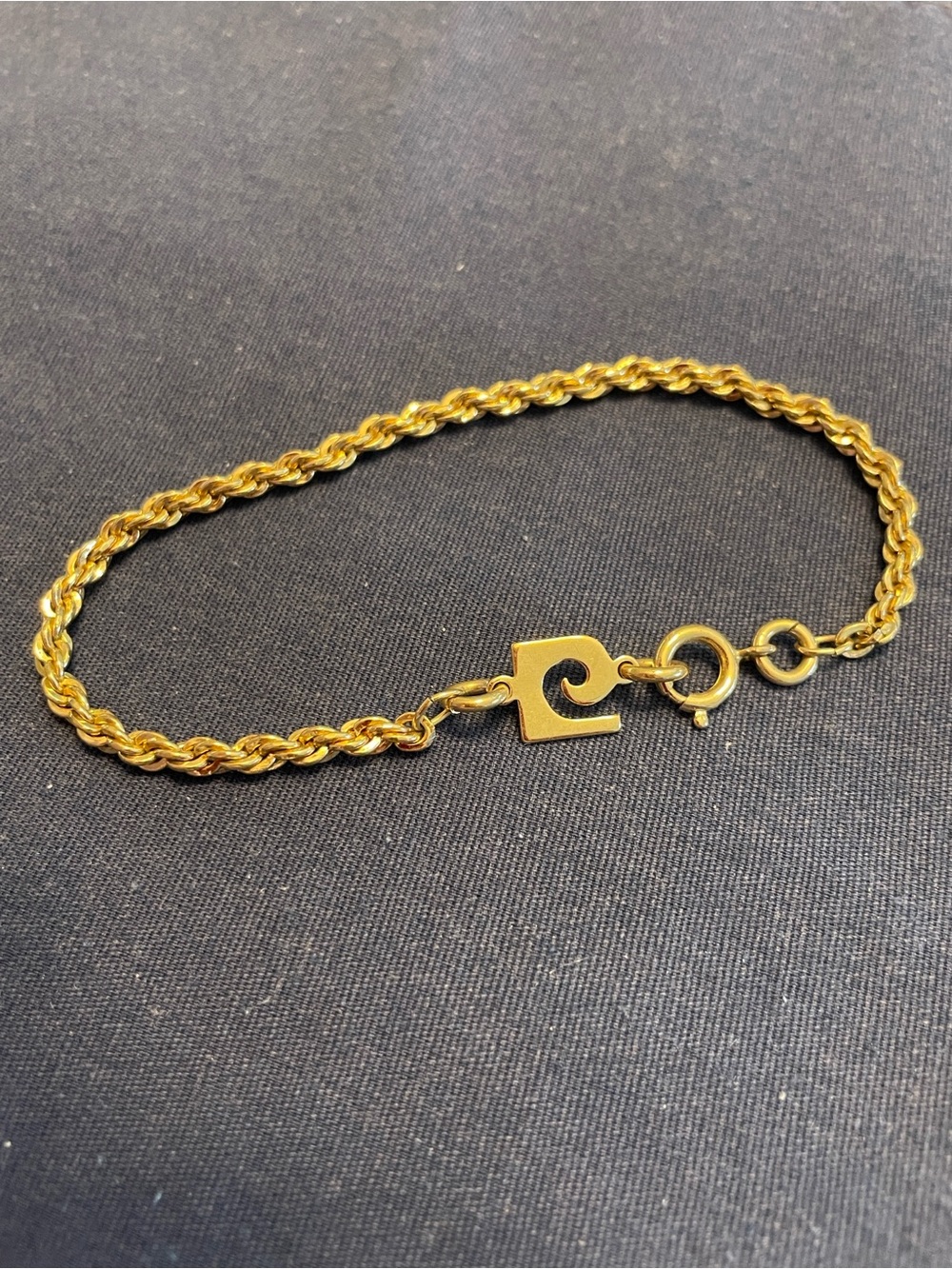 Vintage Pierre Cardin Rope Chain Men’s Bracelet with Pierre Cardin Logo